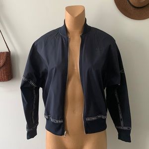 Adidas Navy Cropped Zip Track Jacket